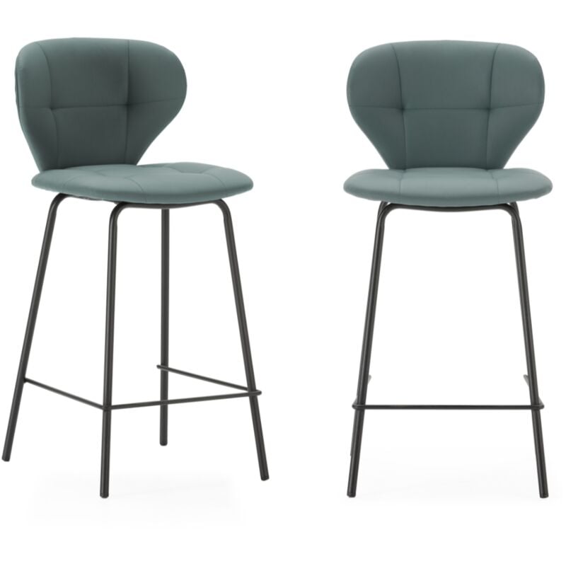 foto del prodotto set di 2 sgabelli con gambe in metallo nero h67 cm maura