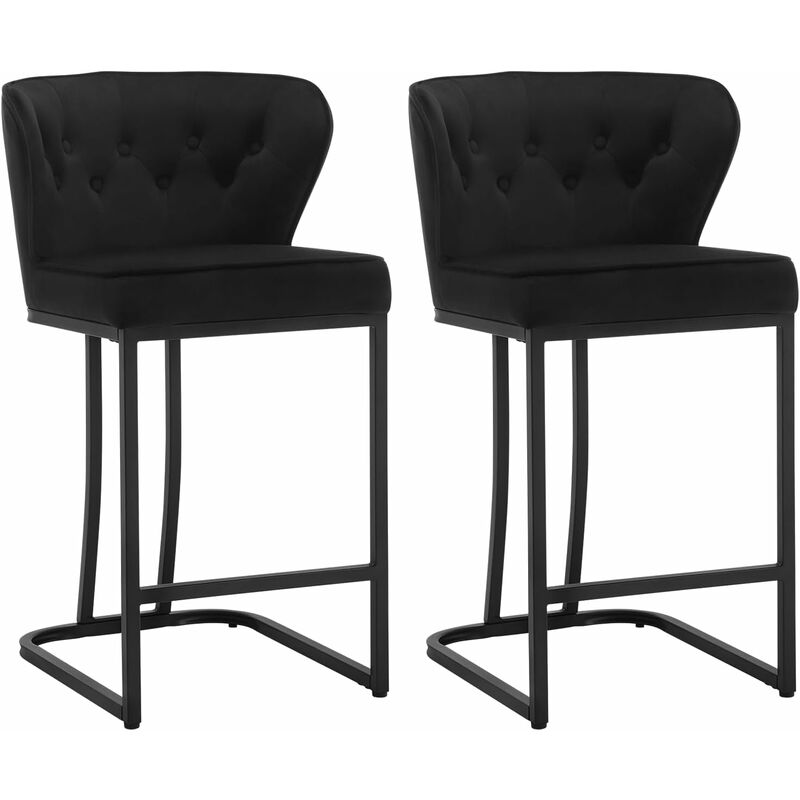 foto del prodotto set di 2 sgabelli da bar con schienale. sedie sala da pranzo con poggiapiedi. sedie ergonomica per cucina. camera da letto. soggiorno. sedie in