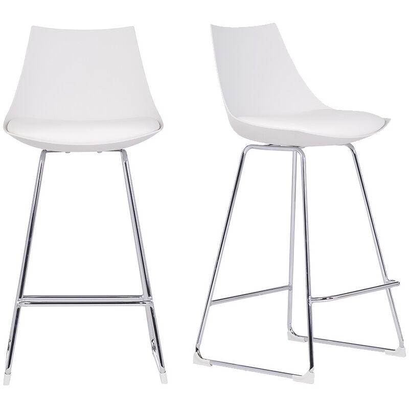 foto del prodotto set di 2 sgabelli da bar design bianchi 65 cm june