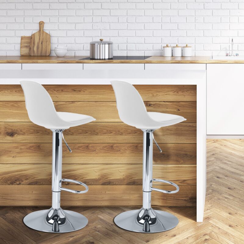 foto del prodotto set di 2 sgabelli da bar design bianchi karl