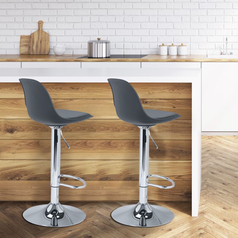 foto del prodotto set di 2 sgabelli da bar design grigio karl