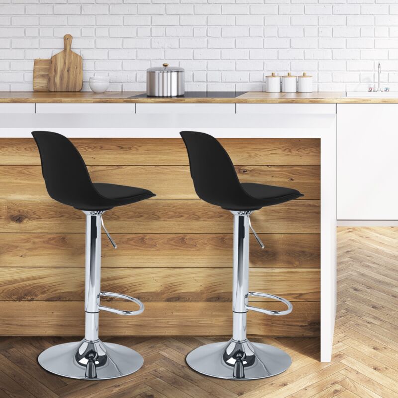 foto del prodotto set di 2 sgabelli da bar design neri karl