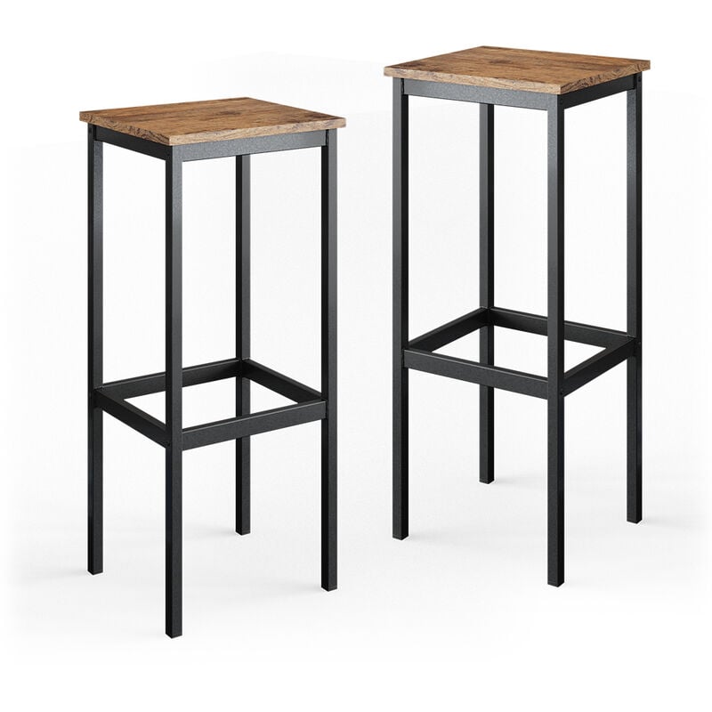 foto del prodotto set di 2 sgabelli da bar fyrk, rovere rustico, 32 x 78 cm 2 parti vicco