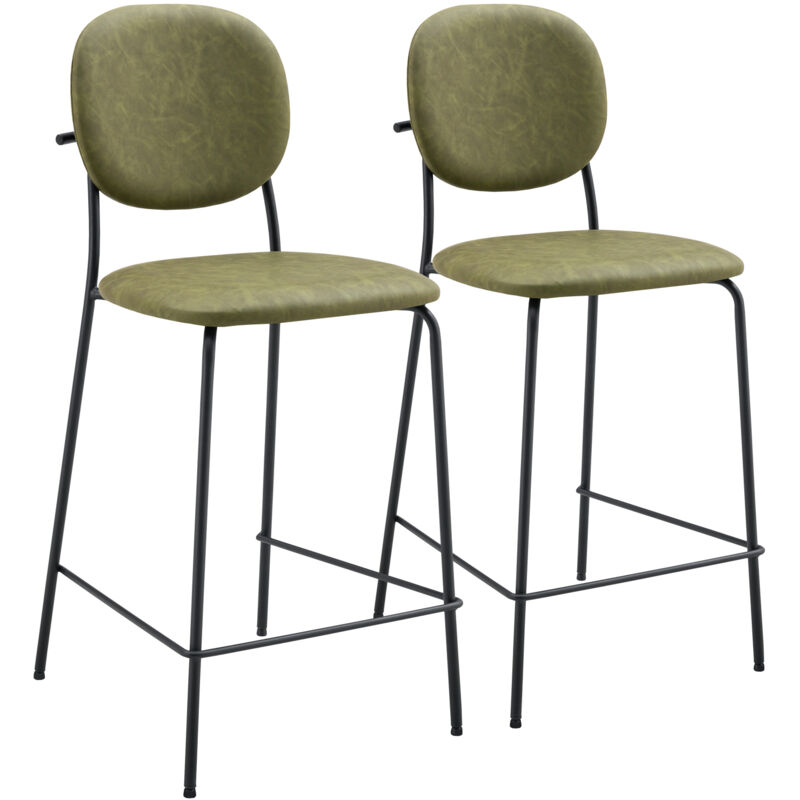 foto del prodotto set di 2 sgabelli da bar in similpelle verde edmond