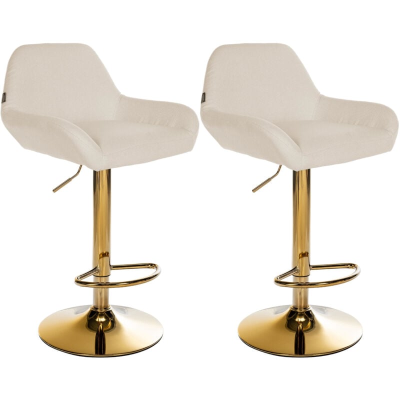 foto del prodotto set di 2 sgabelli da bar in tessuto braga gold crema