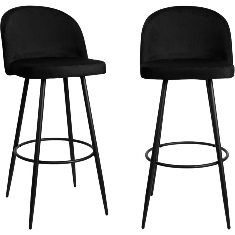foto del prodotto set di 2 sgabelli da bar in velluto l52 cm houndi
