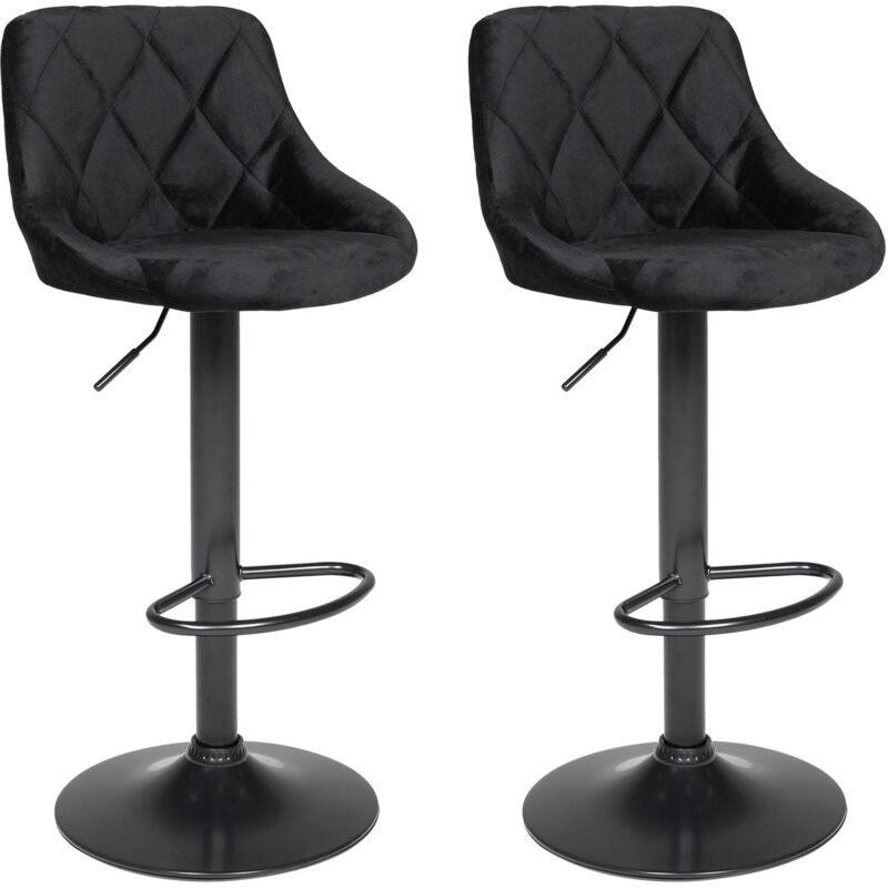 immagine 0 del prodotto set di 2 sgabelli da bar in velluto nero robin