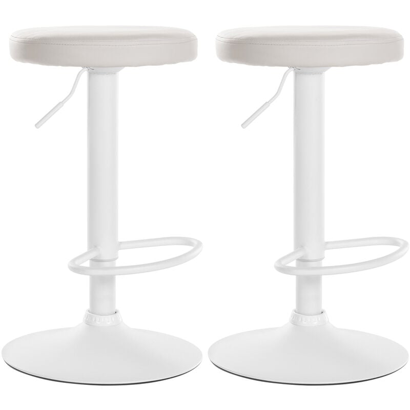 foto del prodotto set di 2 sgabelli da bar ponte in similpelle bianco metallo bianco opaco