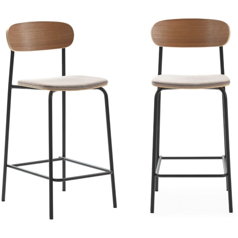 foto del prodotto set di 2 sgabelli in tessuto con gambe in metallo h66 cm adriana