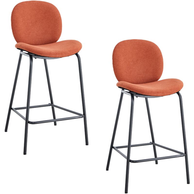 foto del prodotto set di 2 sgabelli in tessuto con gambe in metallo nero l43 cm cori
