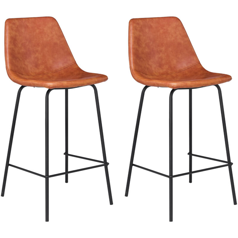 foto del prodotto set di 2 sgabelli vintage lucien cognac altezza di seduta 65cm