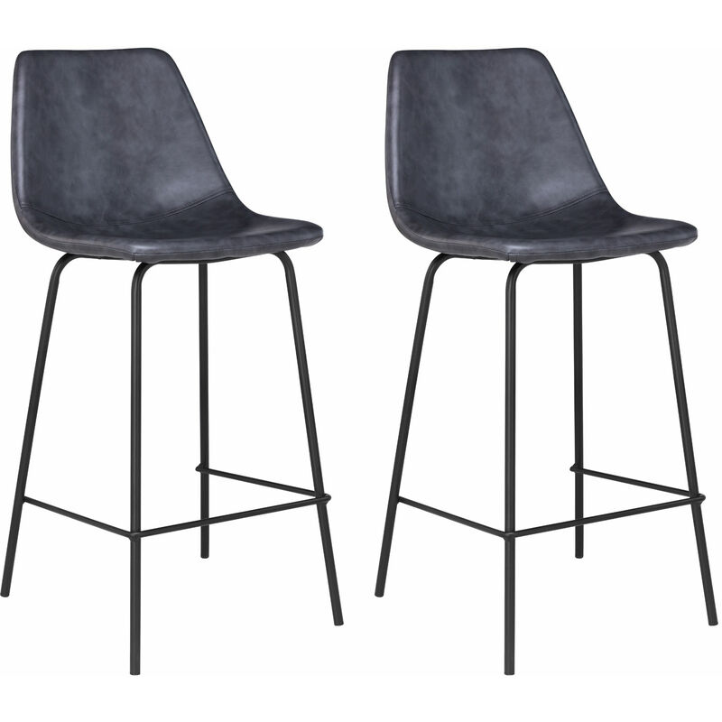 foto del prodotto set di 2 sgabelli vintage lucien grigio scuro altezza seduta 65cm
