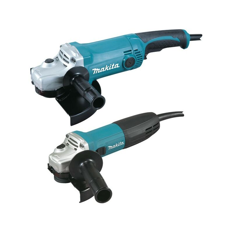 foto del prodotto set di 2 smerigliatrici makita da 125 e 230 mm ga5030r ga9050 dk0057