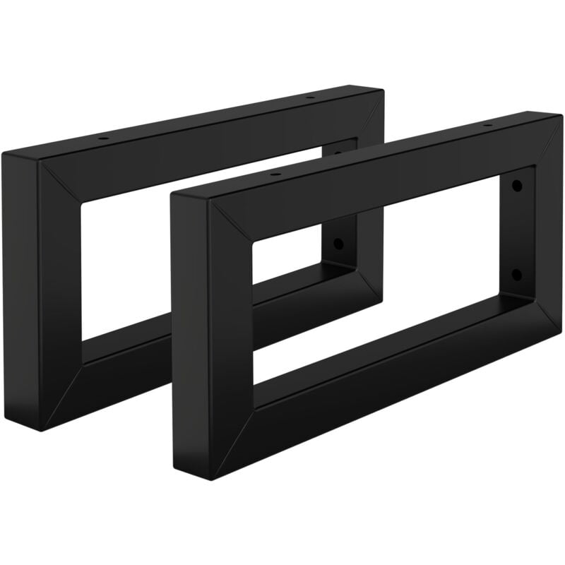 foto del prodotto set di 2 staffe a muro rettangolari 300 x 150 mm in acciaio nero supporti per scaffali aperti mensole telaio lavabo bagno scrivania mobili