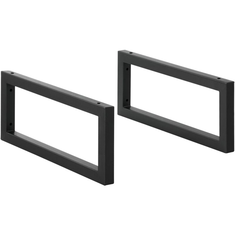 foto del prodotto set di 2 staffe da parete fai da te in acciaio 50 x 20 cm nero opaco