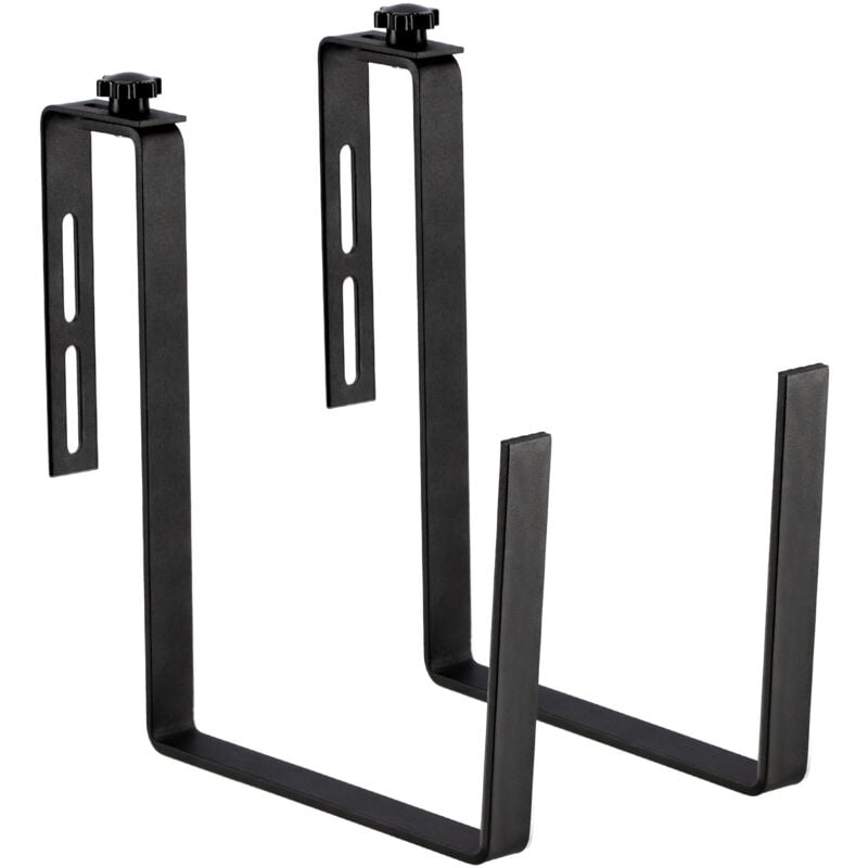 foto del prodotto set di 2 staffe per fioriera kadax resistente ai raggi uv nessuna perforazione nero