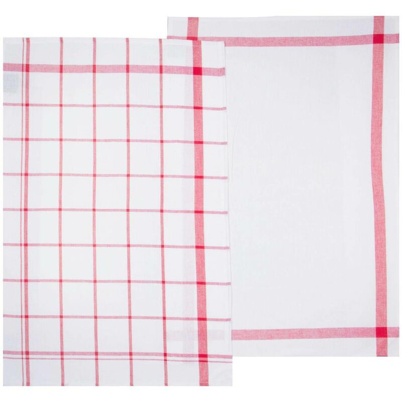 foto del prodotto set di 2 strofinacci in cotone rosso 45x70cm atmosphera cr ateur d int rieur