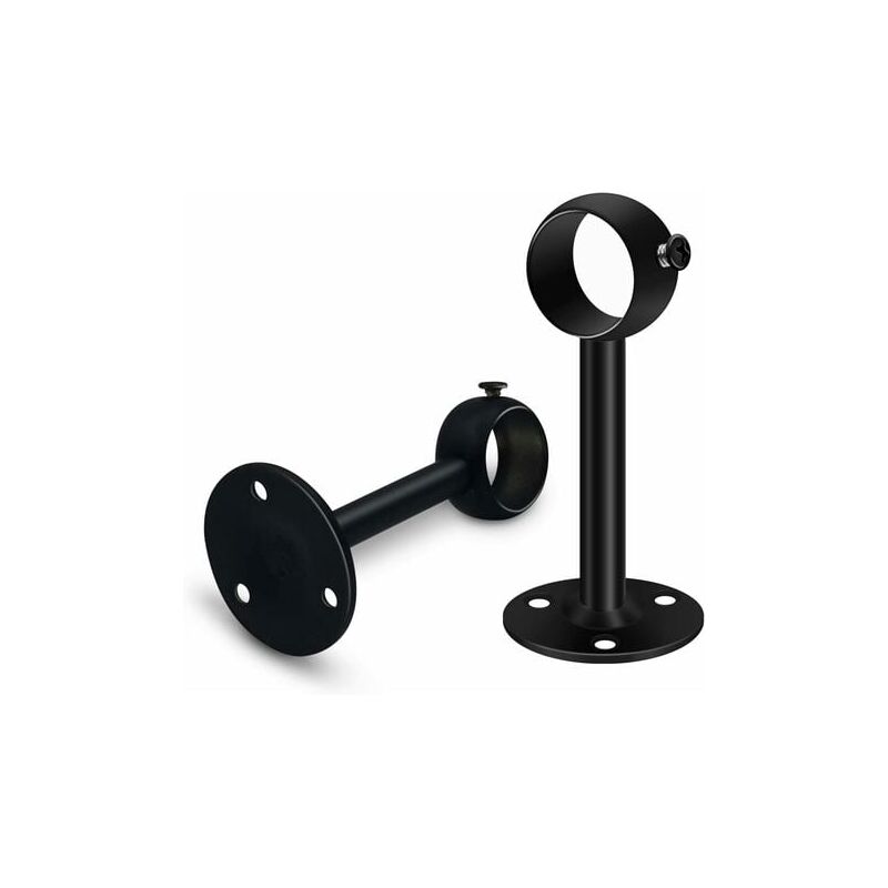 foto del prodotto set di 2 supporti per aste per tende resistenti, neri, per aste da soffitto, supporti per aste per tende in acciaio inossidabile da 25 mm, supporti