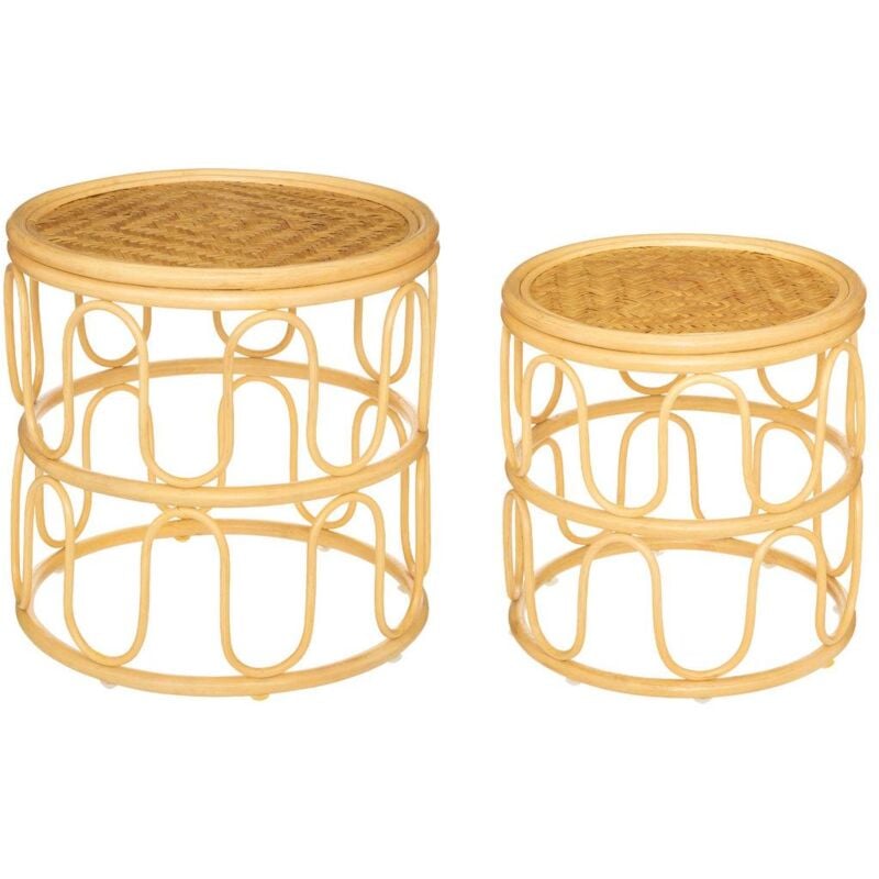 foto del prodotto set di 2 tavolini da salotto henriette beige d35 40cm - atmosphera cr ateur d'int rieur