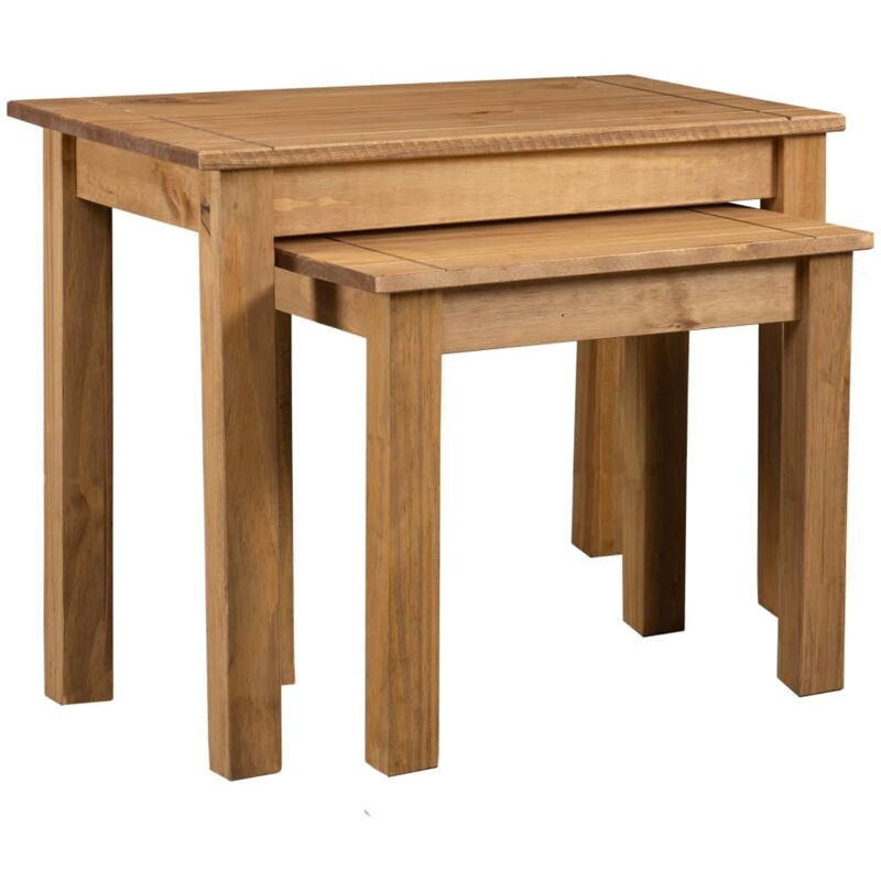 foto del prodotto set di 2 tavolini impilabili in legno di pino dec032688