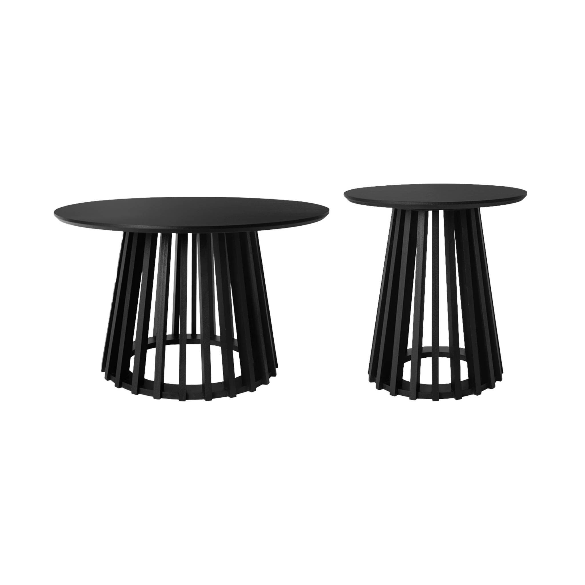 foto del prodotto set di 2 tavolini rotondi neri 40cm e 60cm i sweeek