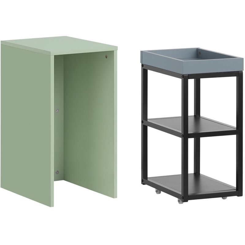 foto del prodotto set di 2 tavolini stretti da salotto tavolino moderno comodino da letto verde 40x30x60cm fbt145 gr sobuy