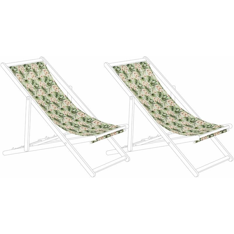 foto del prodotto set di 2 teli sostitutivi per sdraio fantasie foglie e fiori rosa multicolore anzio avellino