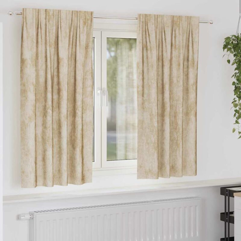 foto del prodotto set di 2 tende in velluto con occhielli crema 175x140 cm vidaxl