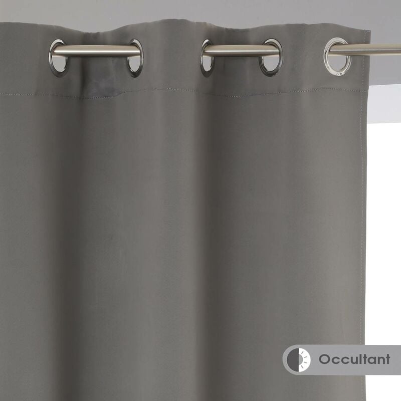 foto del prodotto set di 2 tende oscuranti grigie 135x240cm atmosphera cr ateur d int rieur