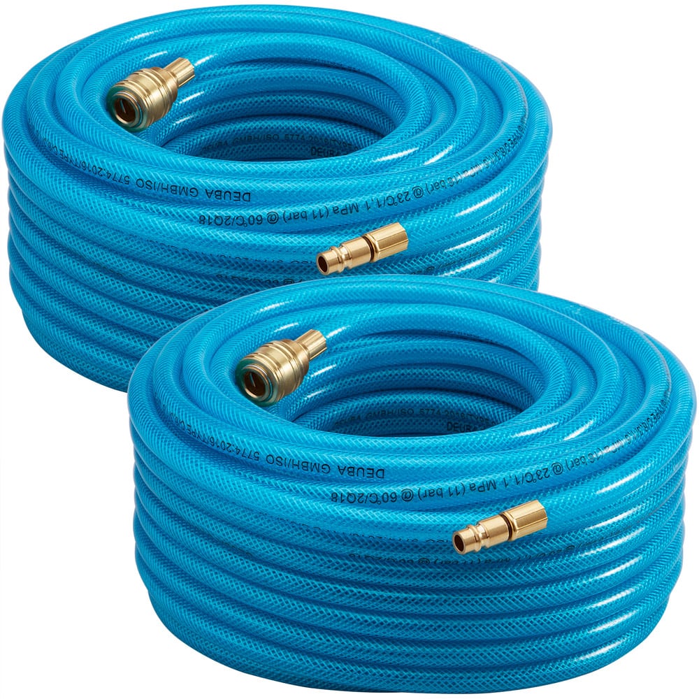 foto del prodotto set di 2 tubi flessibili per aria compressa da 30 m con attacco rapido spina