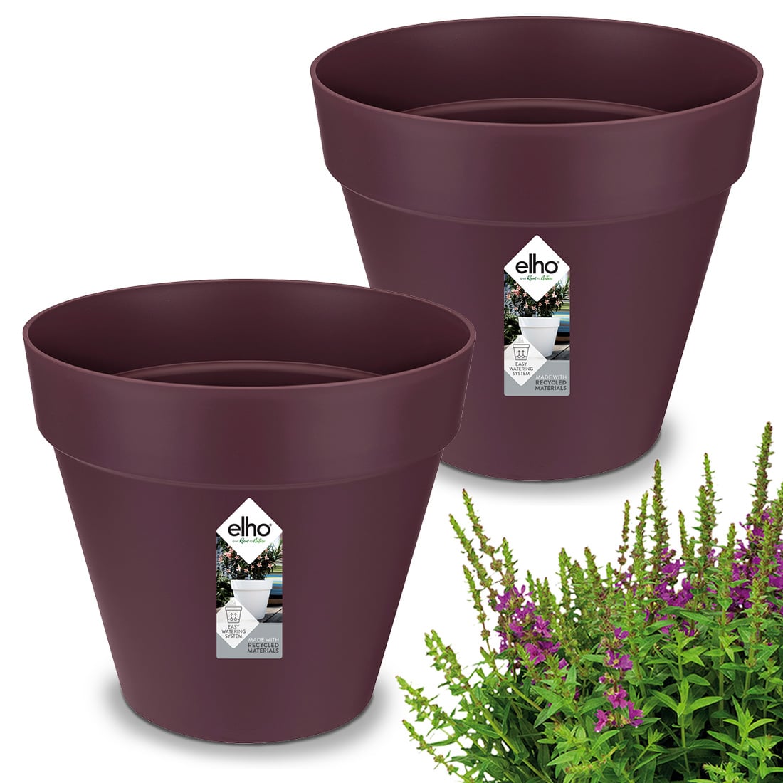 foto del prodotto set di 2 vasi da fiori in gelso opaco 19x18cm 3l