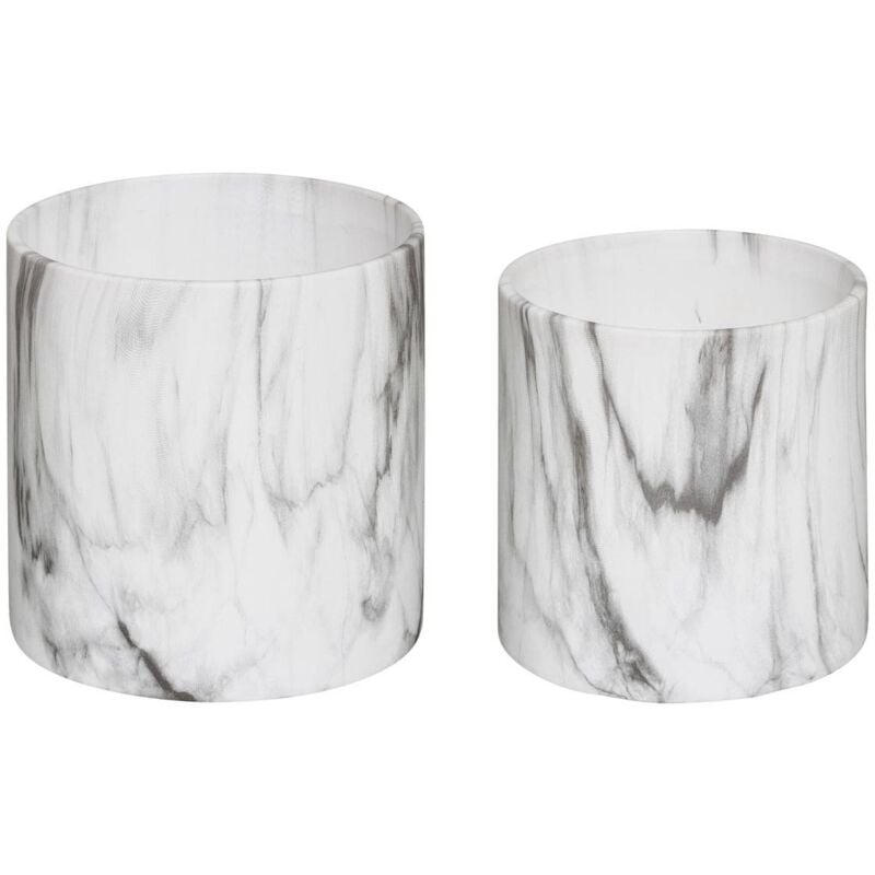 foto del prodotto set di 2 vasi in ceramica di marmo bianco e nero d12 d15cm atmosphera cr ateur d int rieur