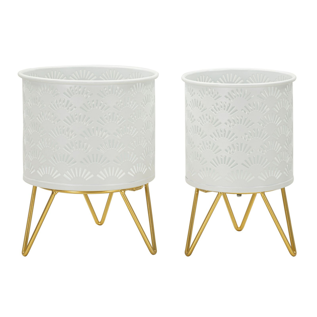 foto del prodotto set di 2 vasi per piante mf412, oro, metallo, 16x16x20 cm, epikasa