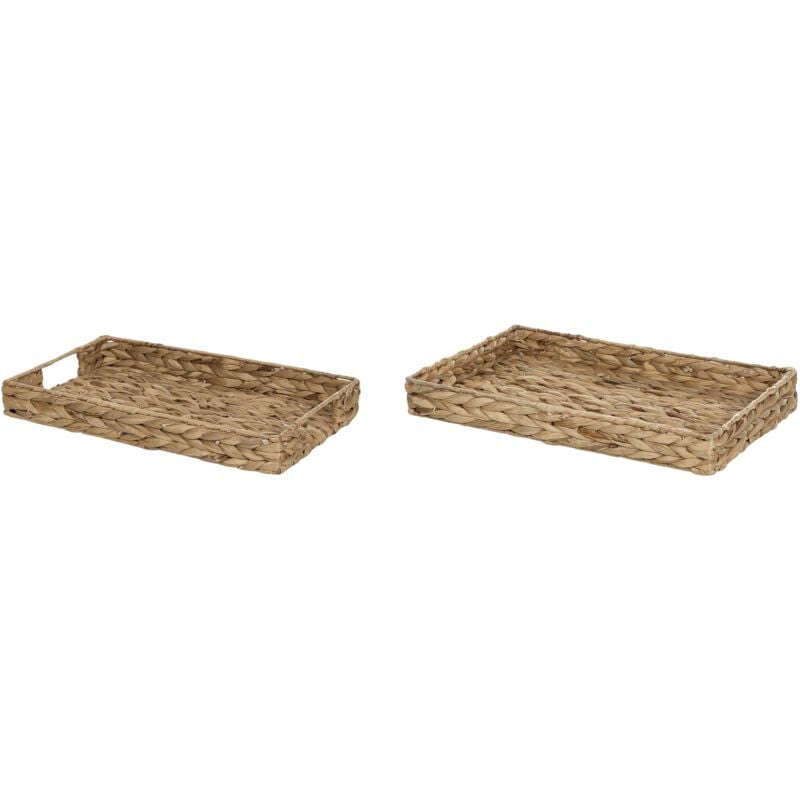 foto del prodotto set di 2 vassoi decorativi intrecciati in giacinto d acqua chiaro kontum