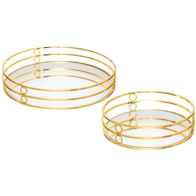 foto del prodotto set di 2 vassoi feel in metallo dorato atmosphera cr ateur d'int rieur