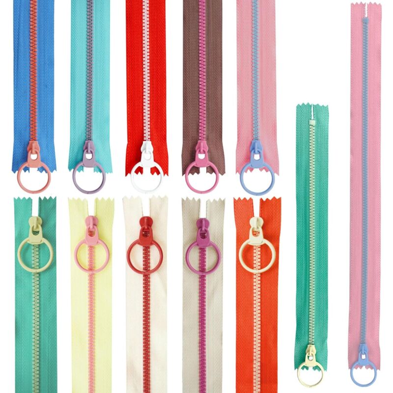 foto del prodotto set di 20 cerniere, cerniera da 20 cm e 30 cm, cerniera da cucito in resina da 10 colori, per borse e artigianato