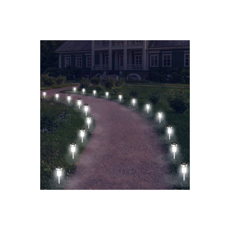 foto del prodotto set di 20 dissuasori solari da esterno led, faretti da giardino per piantare