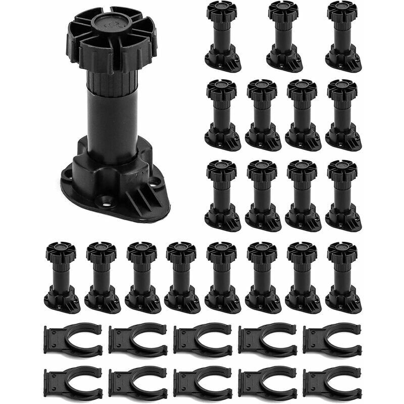 foto del prodotto set di 20 gambe per mobili gambe per mobili da cucina fornite con 10 staffe di fissaggio intervallo esteso 100 120 mm