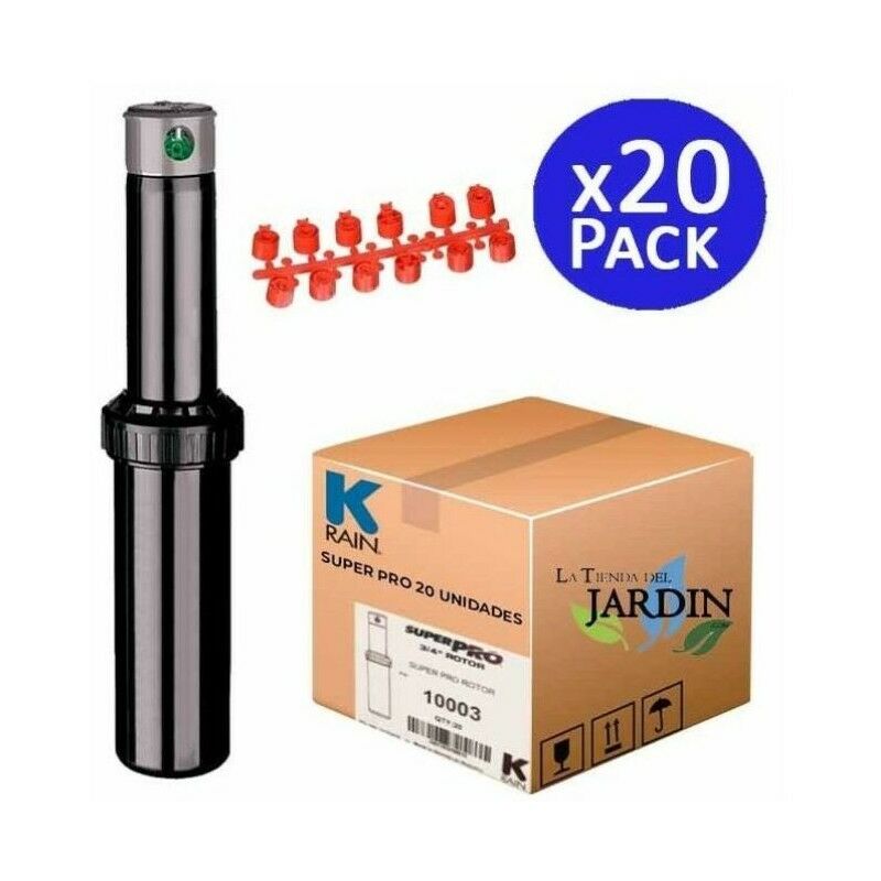 foto del prodotto set di 20 irrigatore krain superpro 3 4 portata da 7,90 a 14,9 m irrigatore a turbina con angolo regolabile controllo de