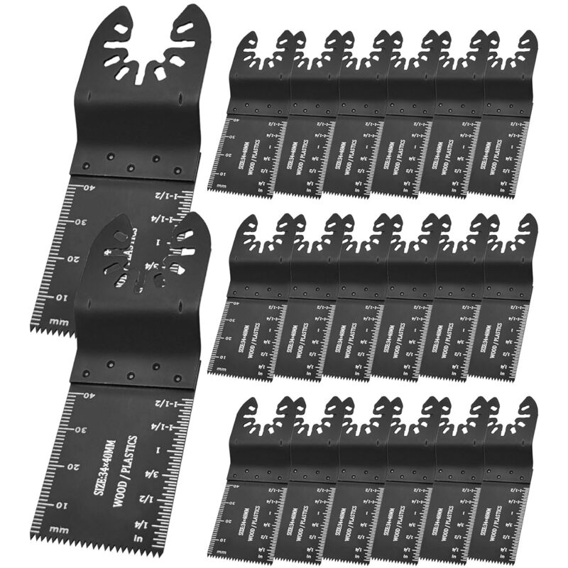 foto del prodotto set di 20 lame multiutensile per sega oscillante universale, accessori a sgancio rapido per lame per sega compatibili per il taglio di legno e metallo