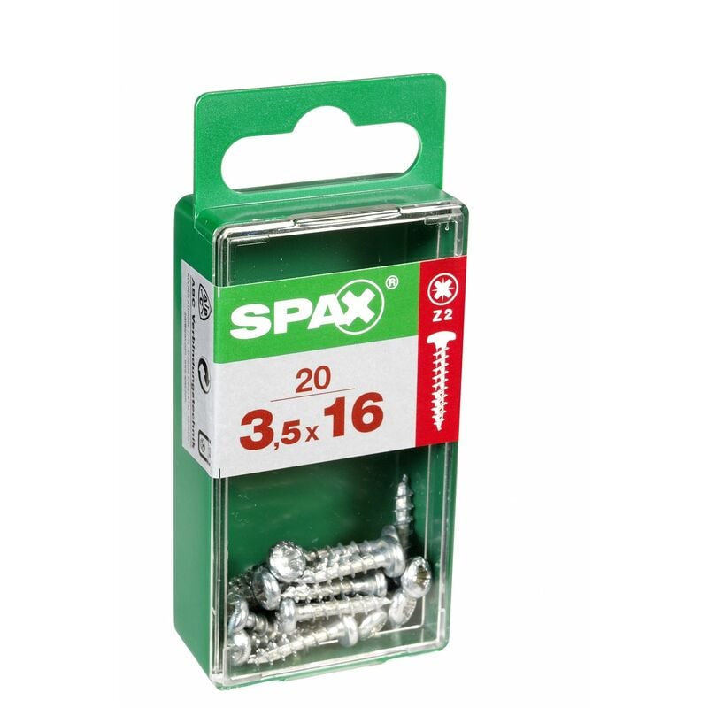 immagine 0 del prodotto set di 20 viti spax torx in acciaio a testa tonda, diam.3,5 mm x l.16 mm spax