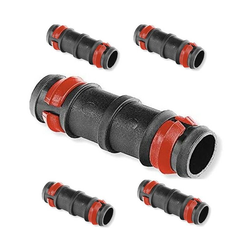 foto del prodotto set di 25 manicotto per irrigazione a goccia da 16 mm con anello di sicurezza. raccordo per tubo gocciolante 16mm