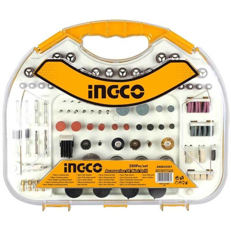 foto del prodotto set di 250 accessori per minitrapani ingco