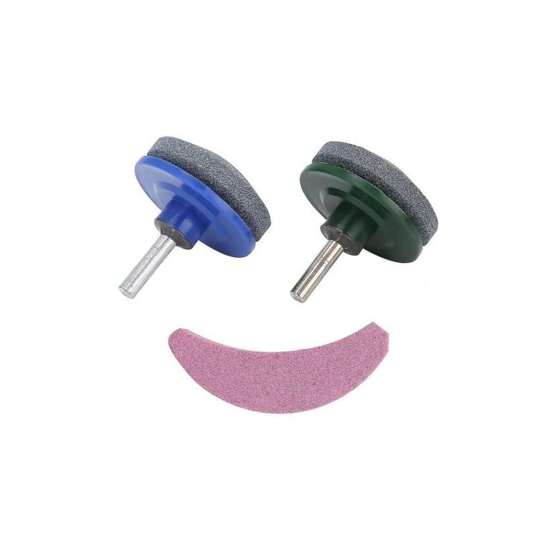 foto del prodotto set di 3 affilacoltelli universali per tosaerba, utensili per affilare pietre per affilare, accessori da giardino
