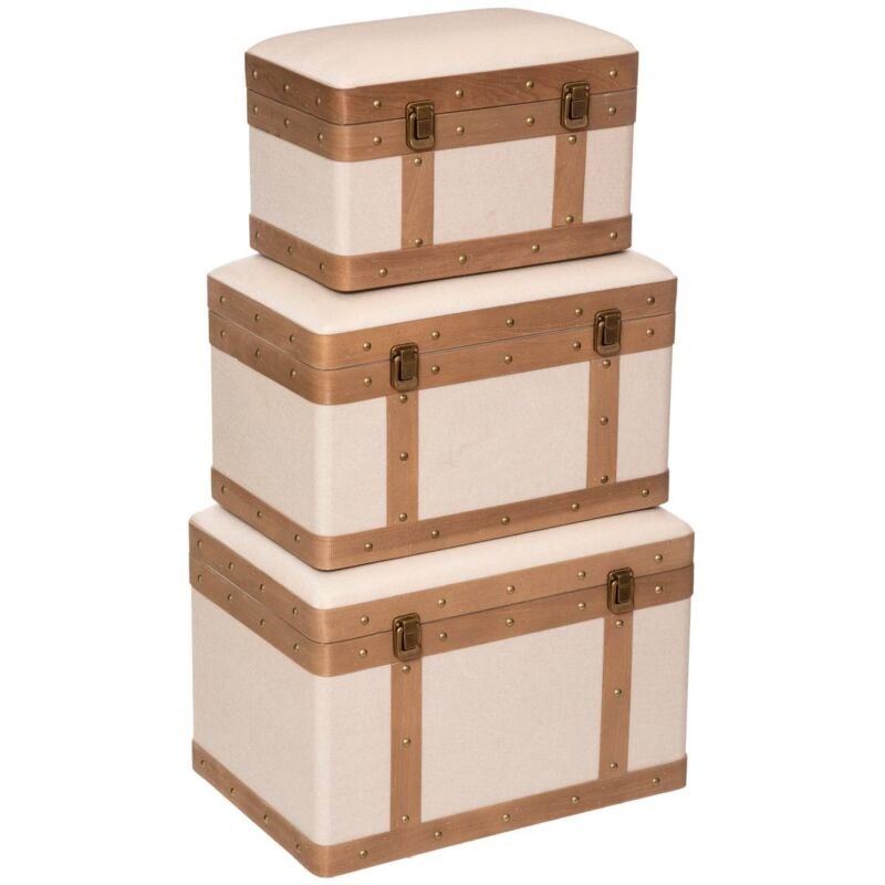 foto del prodotto set di 3 bauli beige norah l39 44 51cm atmosphera cr ateur d int rieur