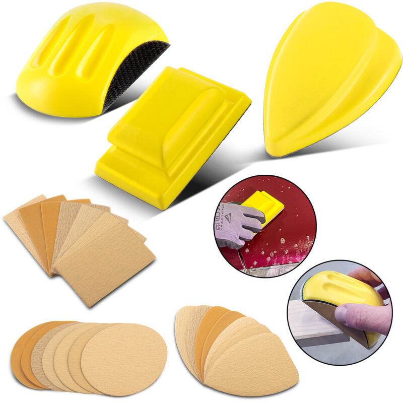 foto del prodotto set di 3 blocchi abrasivi manuali in schiuma pu con abrasivo in velcro stahlwerk