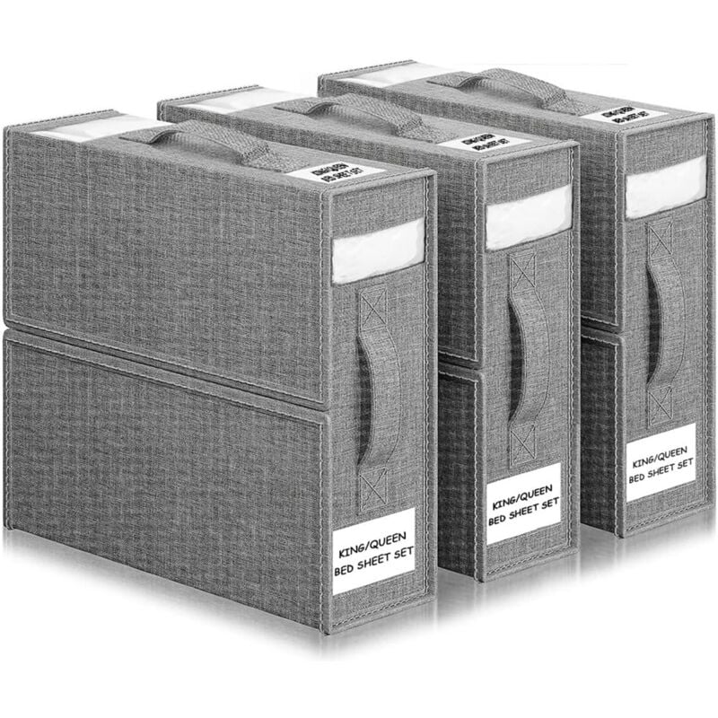 foto del prodotto set di 3 borse portaoggetti per lenzuola, contenitore pieghevole per biancheria, pu essere riposto sotto il letto, nell armadio, nel cassetto, pu 