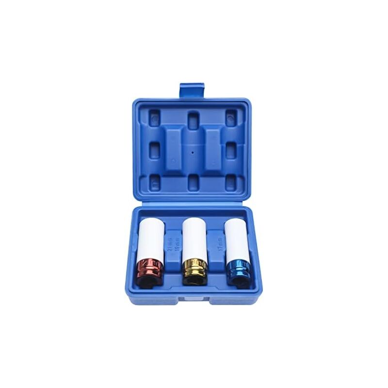 foto del prodotto set di 3 bussole a percussione per cerchi in alluminio, 17, 19, 21 mm