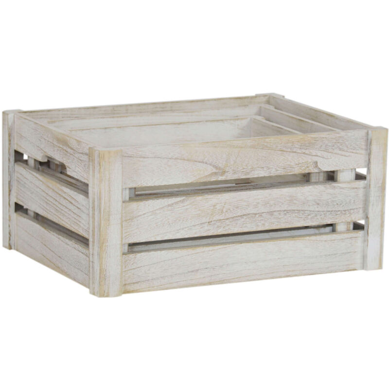 foto del prodotto set di 3 cassette in legno viviane porta oggetti