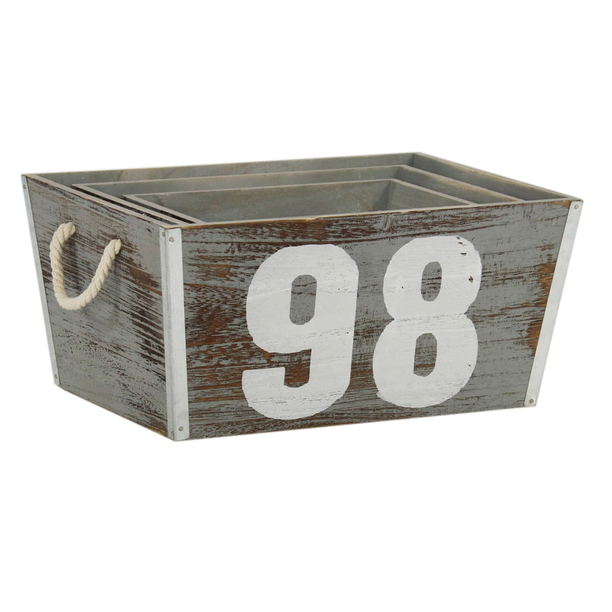 foto del prodotto set di 3 cassette in legno zoe porta oggetti